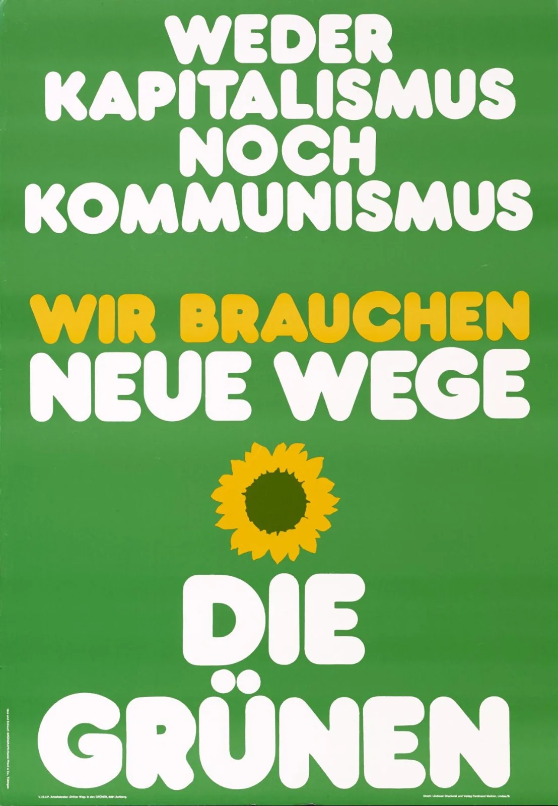 Affiche allemande du partit politique "Les Vert" (1980)